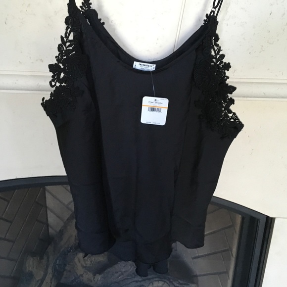 FREE PEOPLE WHOA APPLIQUÉ CAMI BLACK SZ SMALL - Picture 6 of 7